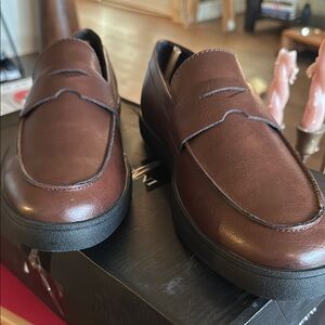 ❌Sold❌Alfani Brown Leather Loafers with Penny Strap